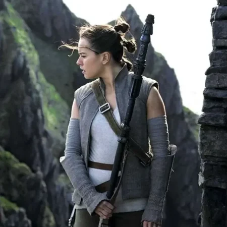 Rey Resistance Star Wars Grey Woolen Vest webp