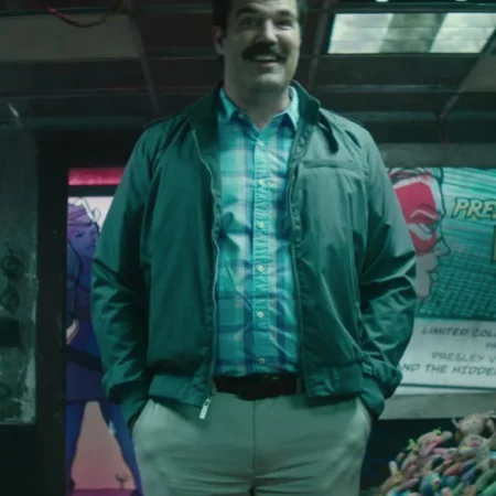 Rob Delaney DeadPool 2 Grey Bomber Jacket jpg webp