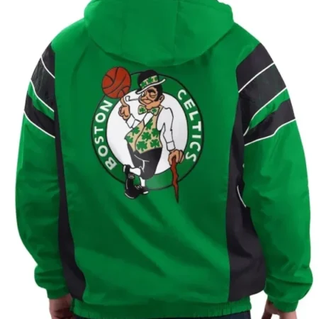 Shop Boston Celtics Home Team Half Zip Kelly Green Jacket