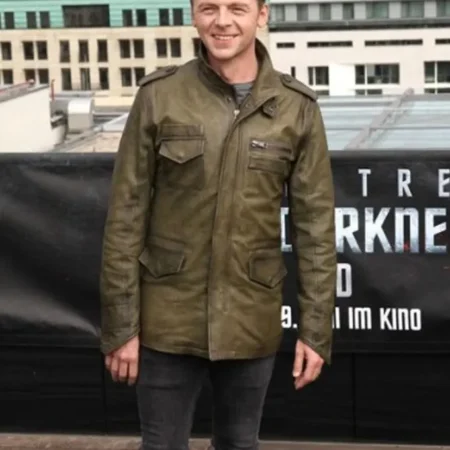 Simon Pegg Star Trek Oval Green Jacket webp