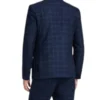 Slim Fit Mens 1920s Pinstripe Navy Blue Suit Back