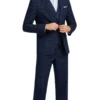 Slim Fit Mens 1920s Pinstripe Navy Blue Suit Closure