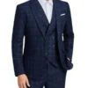 Slim Fit Mens 1920s Pinstripe Navy Blue Suit Main