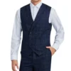 Slim Fit Mens 1920s Pinstripe Navy Blue Suit Vest