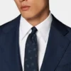 Slim Fit Navy Blue 2 Piece Mens Formal Suit Collar