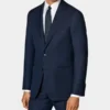 Slim Fit Navy Blue 2 Piece Mens Formal Suit Side