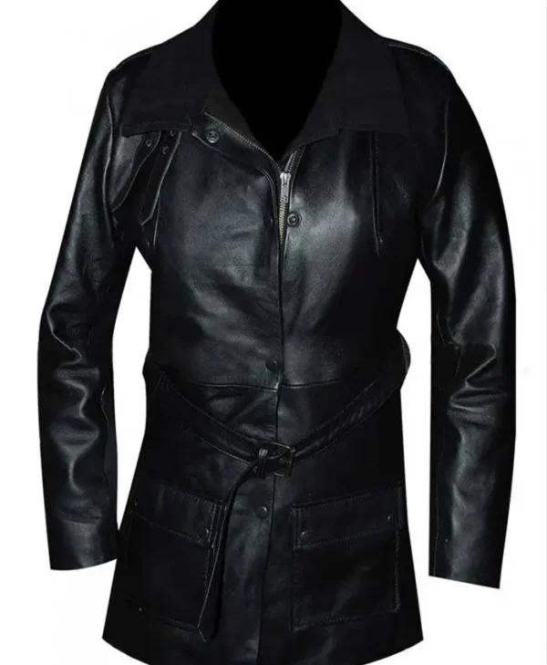Sophia Bush TV Series Chicago PD Erin Lindsay Black Faux Leather Coat webp