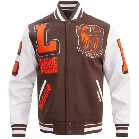 Spencer Varsity Cleveland Browns Wool Letterman Jacket