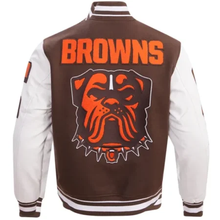 Spencer Varsity Cleveland Browns Wool Letterman Jacket Back