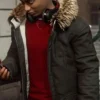 Spider Man Miles Morales Fur Hooded Parka Jacket left webp