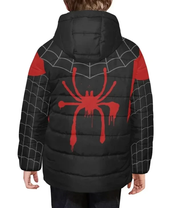 Spider Man Miles Morales Kids Black and Puffer Jacket webp