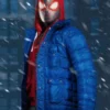 Spider Man PS4 Miles Morales Blue Puffer Jacket With Hood webp