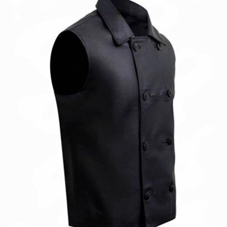 Spiderman Noir Double Breasted Black Leather Vest