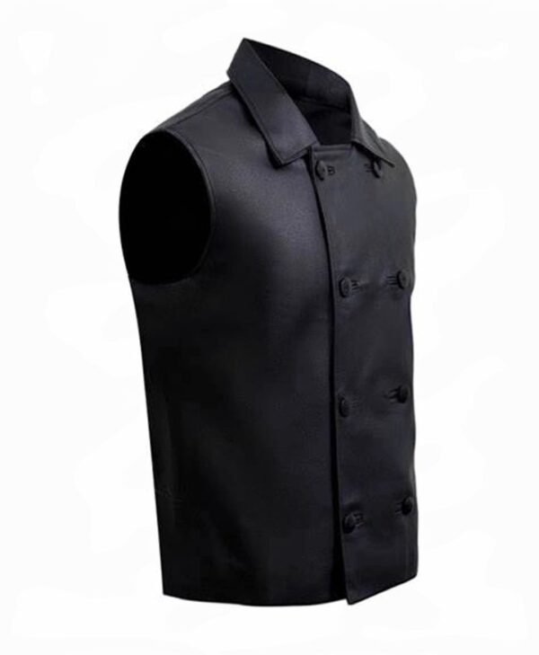 Spiderman Noir Double Breasted Black Leather Vest