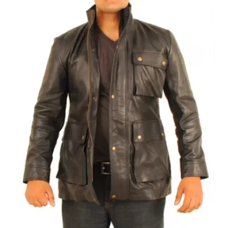 Star Trek Into Darkness Admiral James T Kirk Black Leather Jacket webp