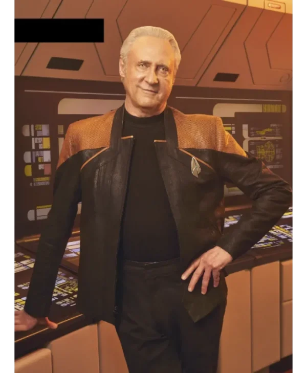 Star Trek Picard S03 Brent Spiner Leather Jacket png webp