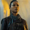 Star Trek into Darkness Zoe Saldana Black Leather Jacket webp
