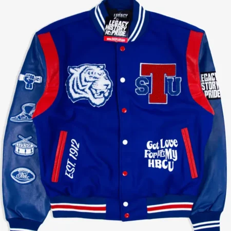 Tennessee State Motto Blue Varsity Jacket