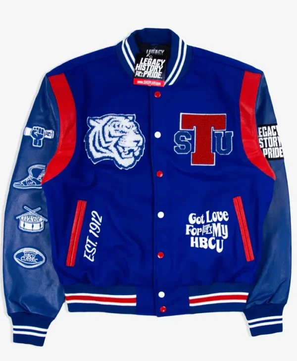 Tennessee State Motto Blue Varsity Jacket
