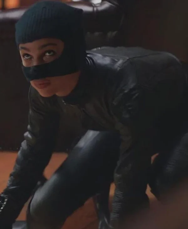 The Batman 2022 Selina Kyle Catwoman Black Jacket webp