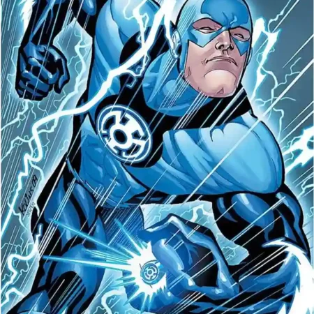 The Flash Blackest Night Blue Leather Jacket webp