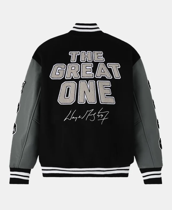 The Great One OVO Varsity Jacket Black and Grey 1