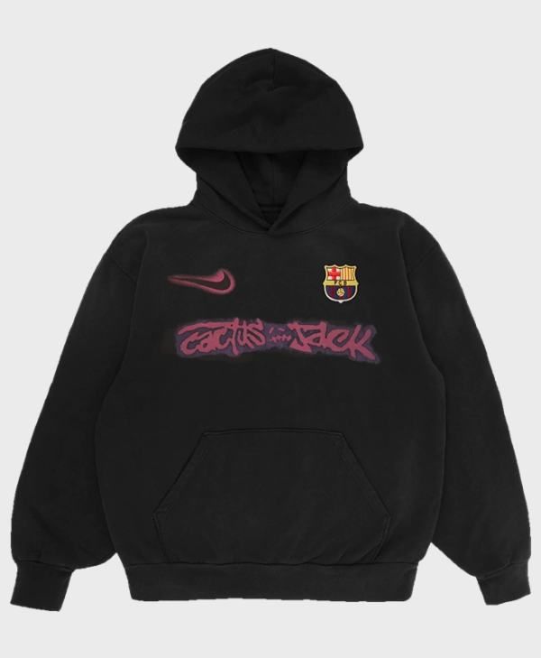 Travis Scott x Cactus Jack Black Barcelona Hoodie Fleece