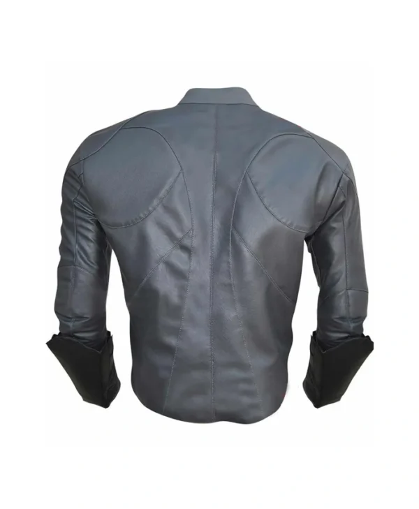 Video Game Batman Arkham Knight Grey Leather Jacket webp