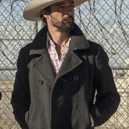 Yellowstone TV Series Ryan Bingham Grey PeaCoat webp