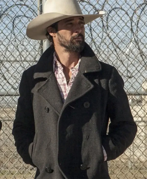 Yellowstone TV Series Ryan Bingham Grey PeaCoat webp