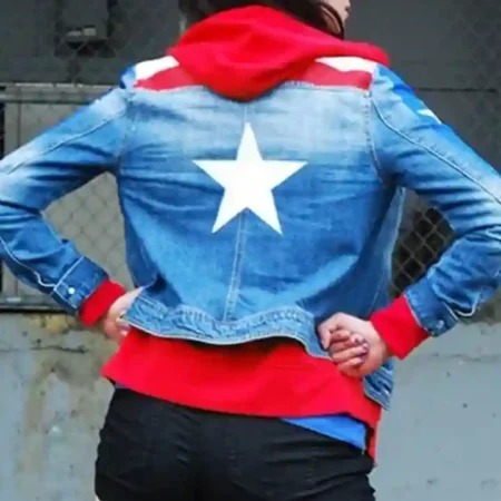 Young Avengers America Chavez Denim Jacket Back look webp