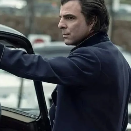 Zachary Quinto TV Series NOS4A2 Charlie Manx Trench Wool Black Coat webp