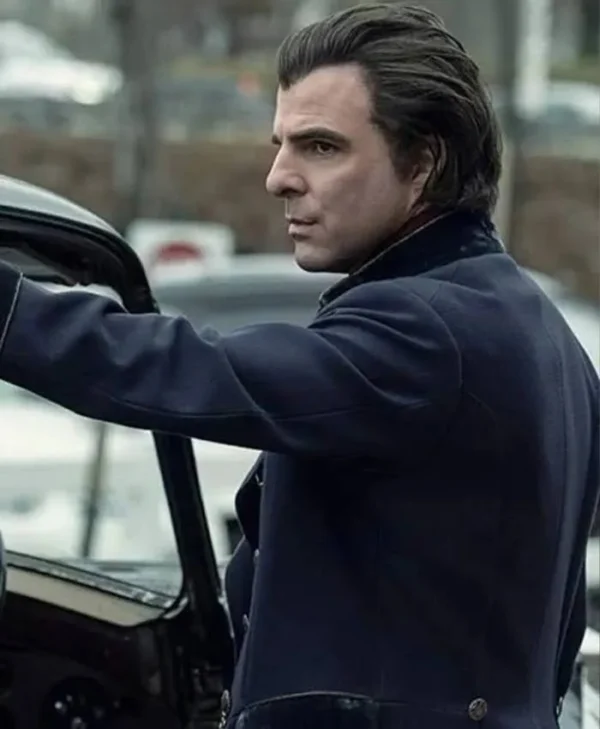 Zachary Quinto TV Series NOS4A2 Charlie Manx Trench Wool Black Coat webp
