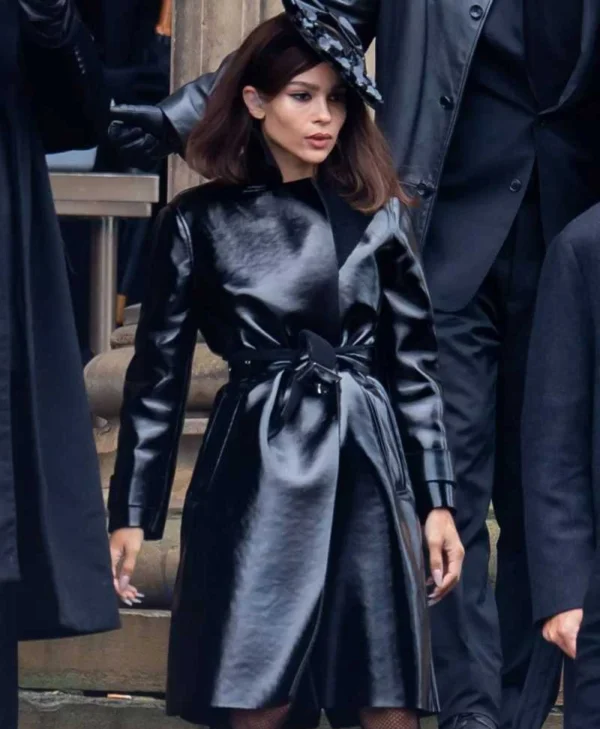 Zoe Kravitz Leather Coat webp