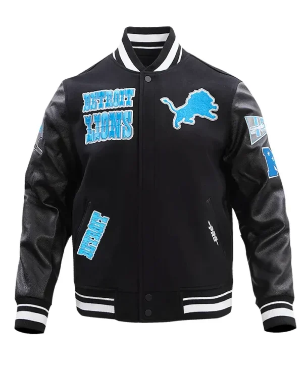 Zuleima Detroit Lions Black And Blue Varsity Jacket