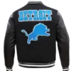 Zuleima Detroit Lions Black And Blue Varsity Jacket Back