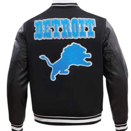 Zuleima Detroit Lions Black And Blue Varsity Jacket Back