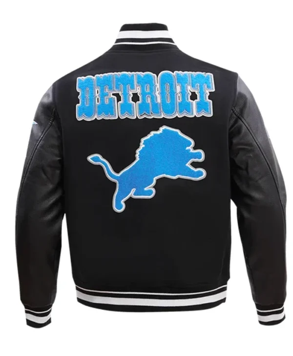 Zuleima Detroit Lions Black And Blue Varsity Jacket Back