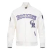 colorado rockies current logo game day double knit white full snap jacket