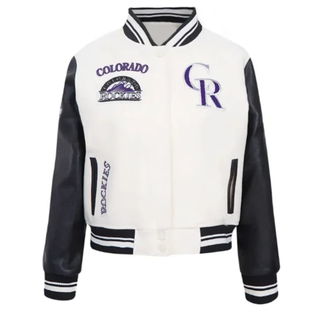 colorado rockies retro classic rib varsity jacket