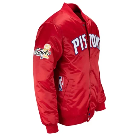 detroit pistons 20th anniversary red satin jacket
