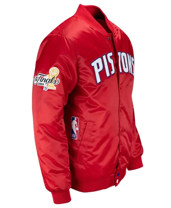 detroit pistons 20th anniversary red satin jacket