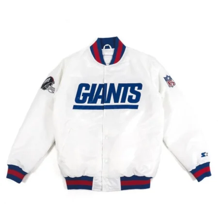 giants white bomber jacket