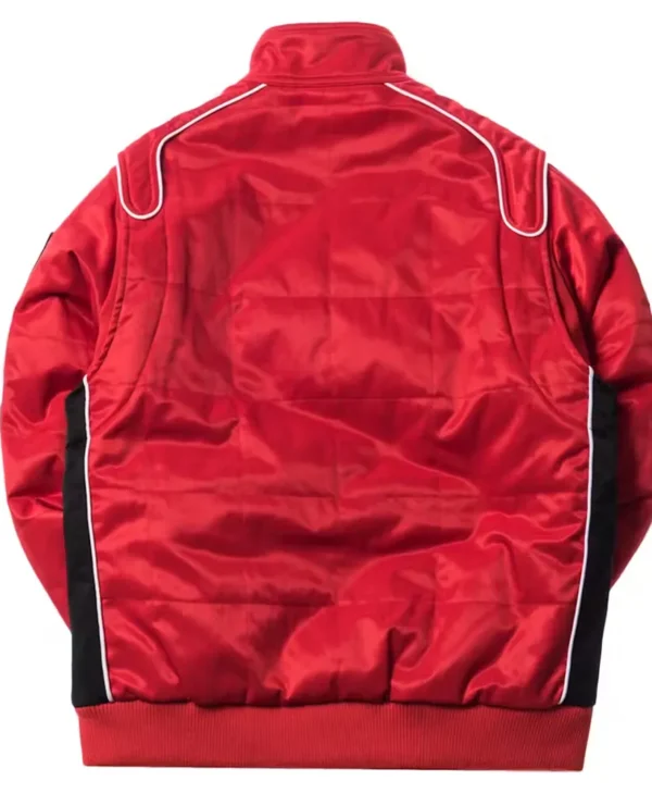 kith racing red satin jacket