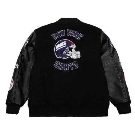 new york giants blackout black varsity jacket