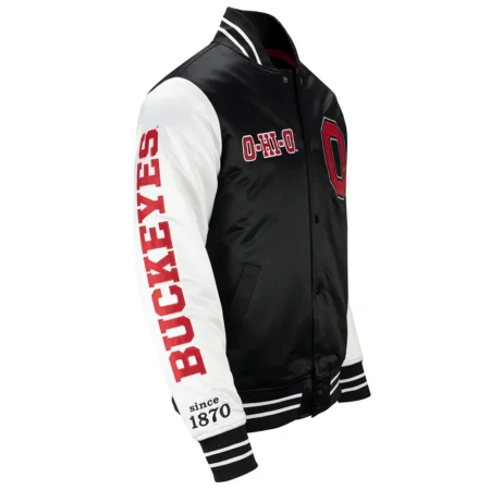 ohio state buckeyes team origins varsity satin jacket