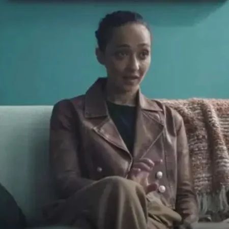 ruth negga presumed innocent Brown leather jacket