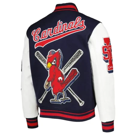 st louis cardinals navy mash up varsity jacket
