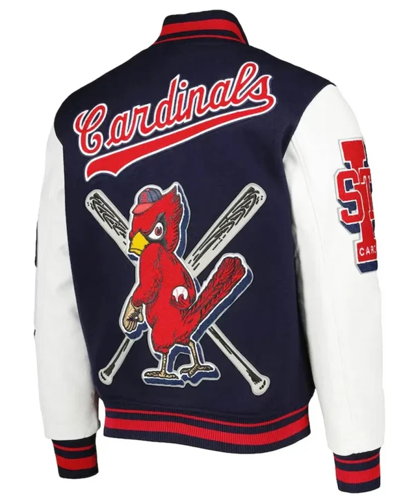 st louis cardinals navy mash up varsity jacket