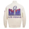 superbowl lviii varsity white letterman jacket